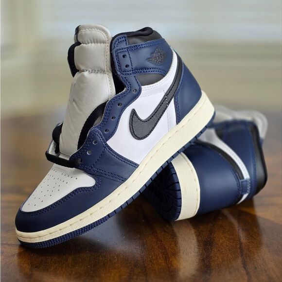 Nike Air Jordan 1 High OG Retro Midnight Navy GS Women's 6 Black New FD1437-401 - Picture 1 of 15